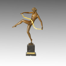 Танцующая статуя Цветочная танцующая бронзовая скульптура, Pierre Le Faguays TPE-202